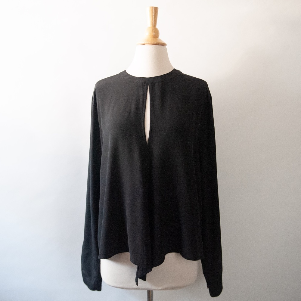 Robert Rodriguez Open Back Keyhole Neck Silk Top